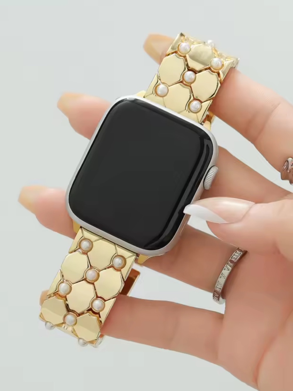 Gold Pearl Accent Smartwatch Band 38-49mm